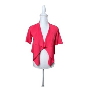 Hoss Intropia Coral Pink Red Open Cardigan‎ Waterfall Shrug Size Small